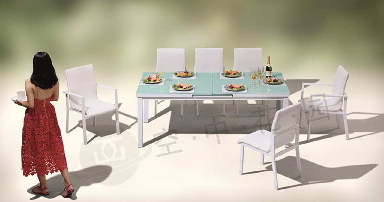 帝加三亚品质铸铝桌椅 阳台露天休闲桌椅户外家具 铝合金时尚桌椅组合