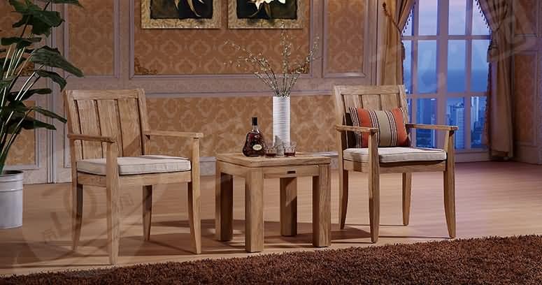 帝加柚木三件套 时尚休闲家具现代家具椅子桌子庭院别墅