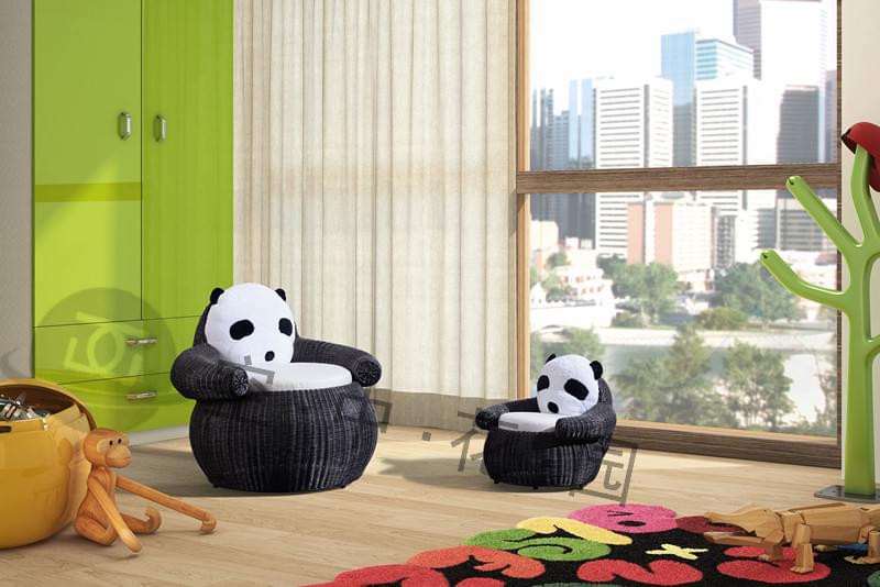 帝加阳台家具_户外沙发_可爱熊猫沙发